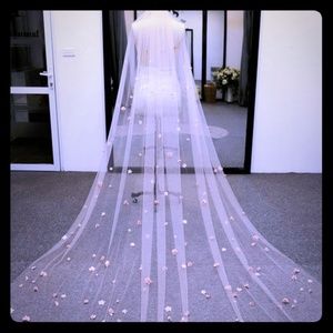 Boutique 3D Embroidery Cherry Blossom Bridal Veil